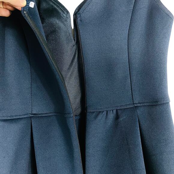 Navy Blue Fit and Flare Mini Dress Size Small - Picture 4 of 8